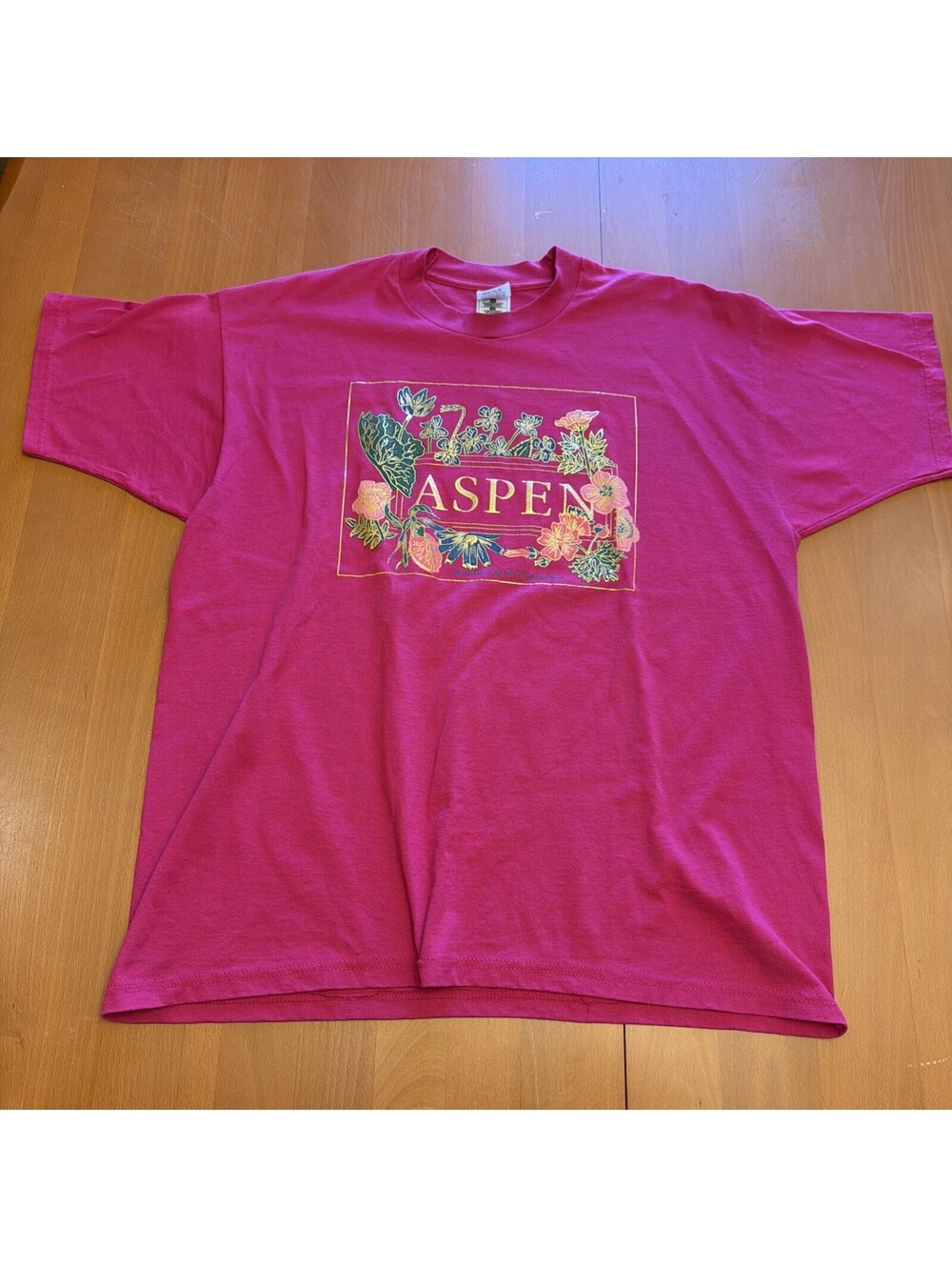Vintage Aspen Colorado T-Shirt Tee Size XL Flowers
